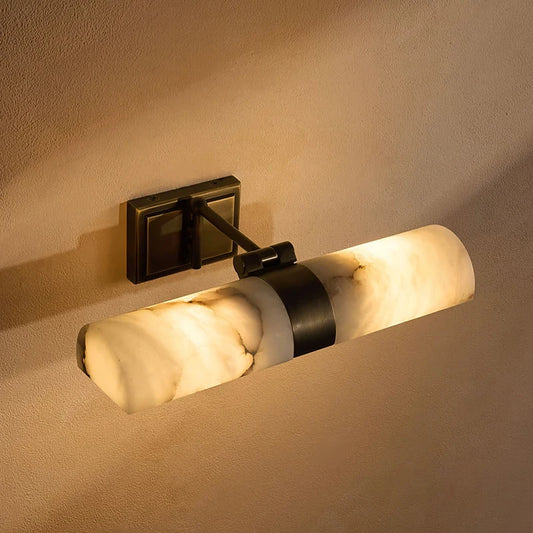 Lusi Alabaster Cylindrical Adjustable Wall Light | Celestre