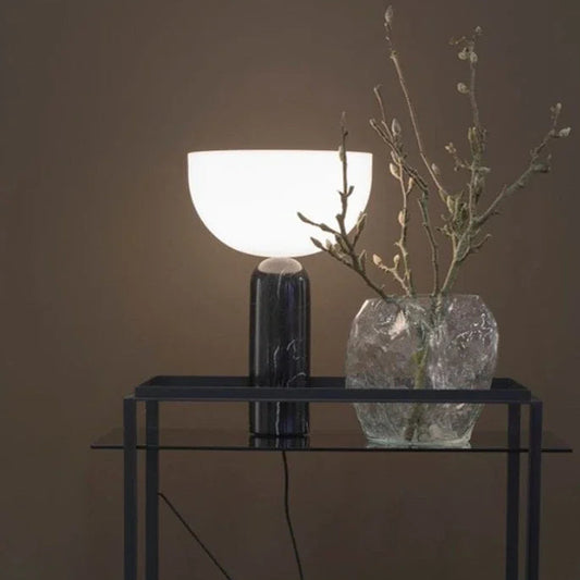 Jova Marble Mushroom Table Lamp Black | Celestre