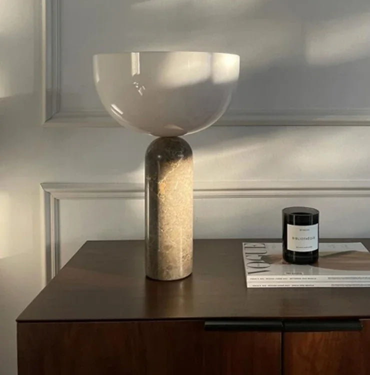 Jova Marble Mushroom Table Lamp | Celestre