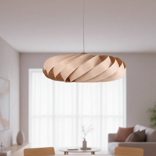 Tela Veneer Helix Pendant Light Natural Ash | Celestre