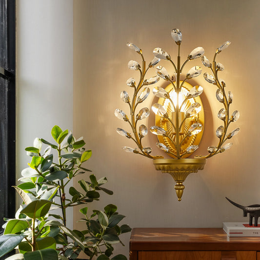 Tiri Budding Branch Crystal Wall Light | Celestre