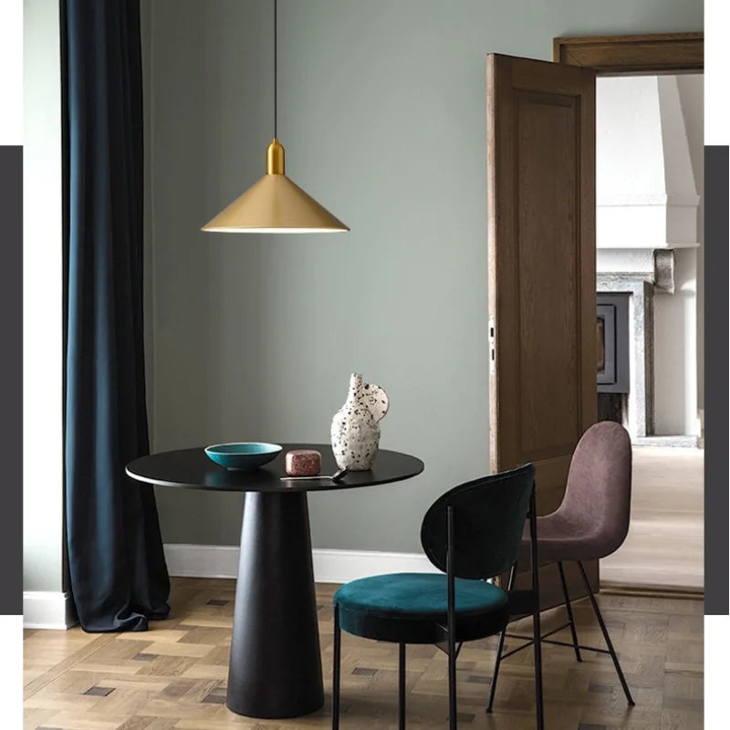 Ninsa Nordic Wide Cone Pendant Light Gold | Celestre