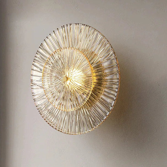 Erel Ribbed Layered Round Wall Light D 35 cm | Celestre