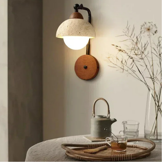 Tivo Travertine Half Moon Wall Light | Celestre