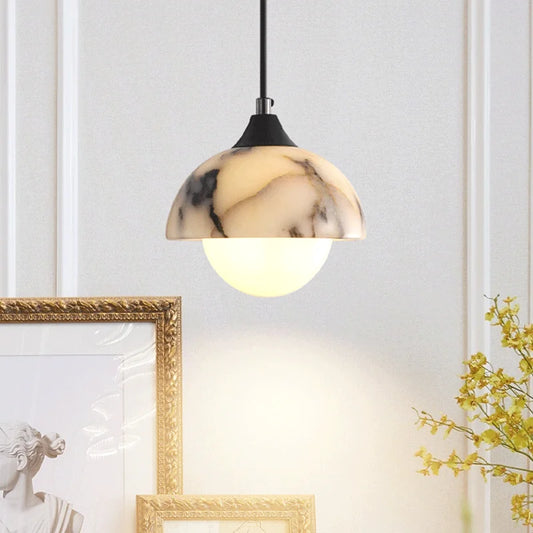 Beni Marble Dome Globe Pendant Light | Celestre