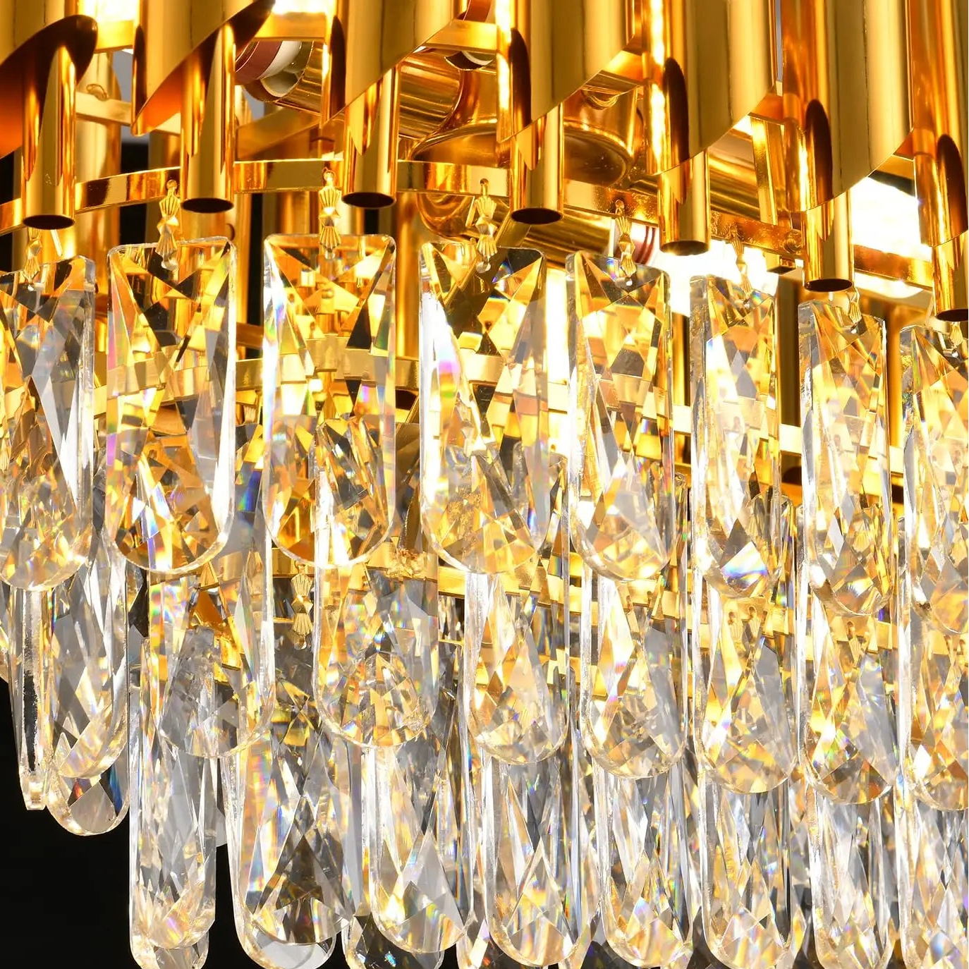 Lixa Rectangular Raindrop Crystal Chandelier | Celestre