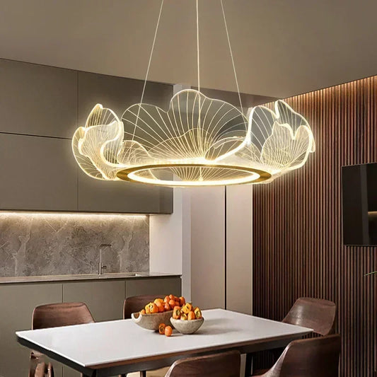 Cavo Ginkgo Leaf Round Chandelier | Celestre