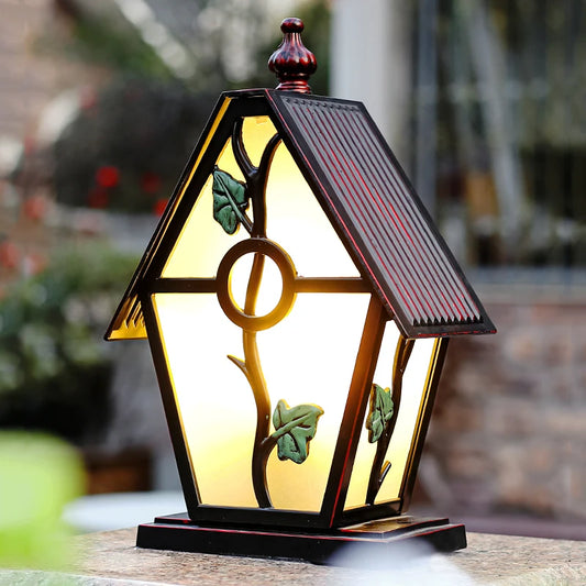Zezi House Shaped Overlay Pillar Light | Celestre
