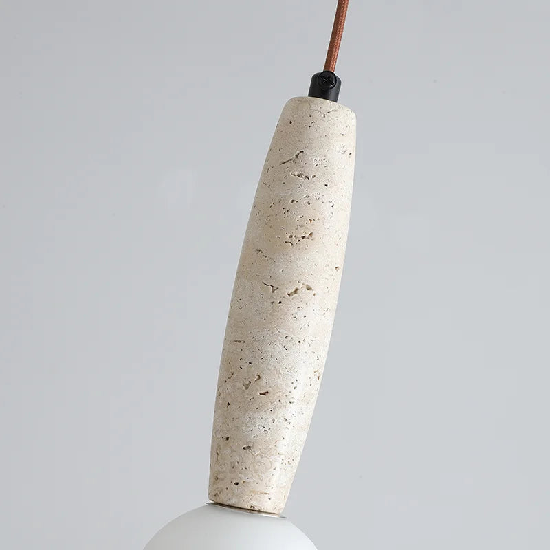 Piri Travertine Stacked Globe Pendant Light | Celestre