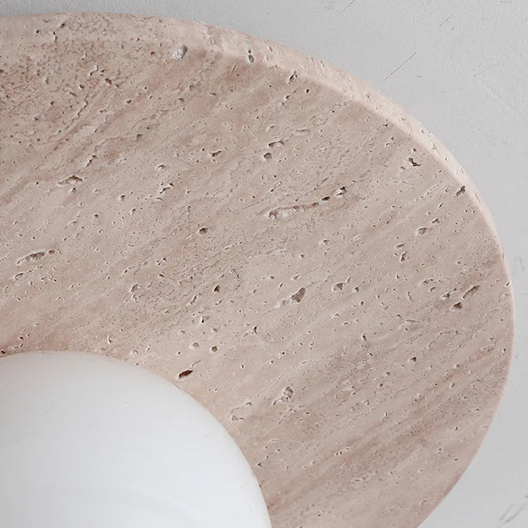 Tyze Travertine Disc Globe Ceiling Light | Celestre
