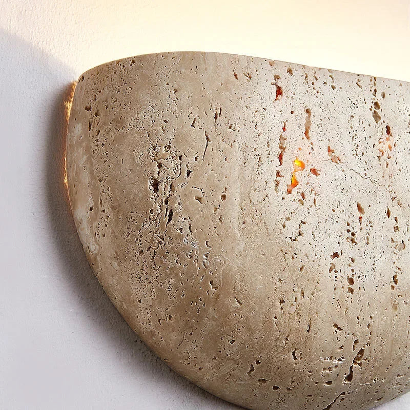 Rena Half-Moon Travertine Wall Light | Celestre