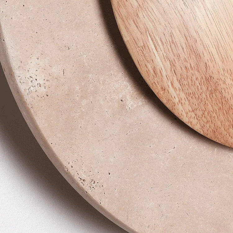 Roze Travertine Round Backlit Wall Light | Celestre
