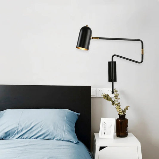 Arvel Minimalist Iron Swing Arm Wall Light | Celestre