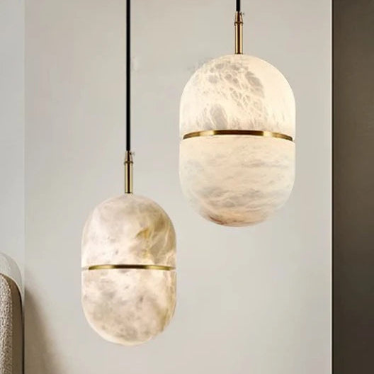 Enver Alabaster Capsule Pendant Light | Celestre
