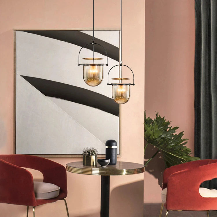 Saro Lantern Bell Jar Pendant Light | Celestre