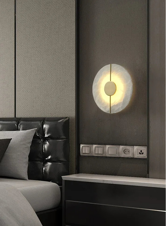 Luna Round Alabaster Wall Light | Celestre