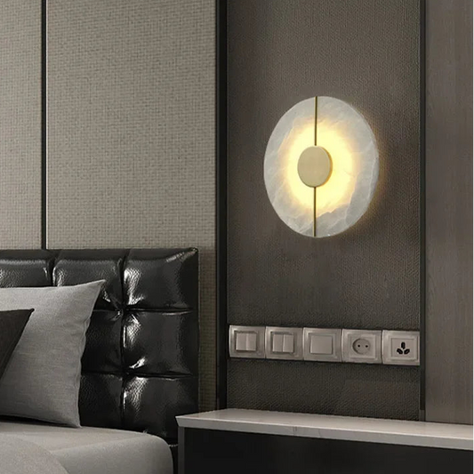 Luna Round Alabaster Wall Light | Celestre