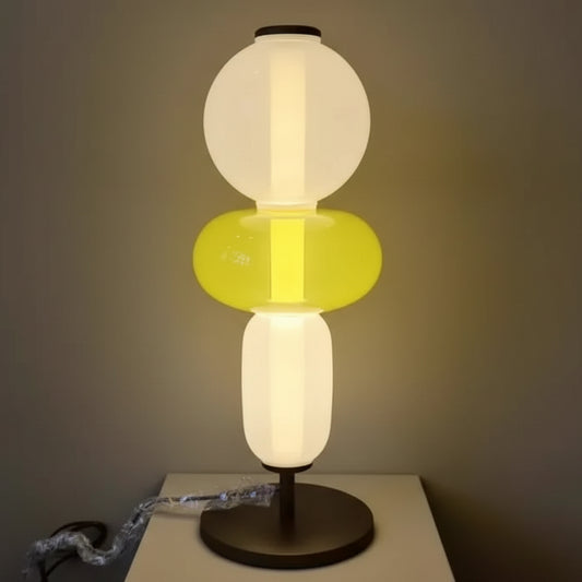 Lema Stacked Glass Totem Table Lamp Green | Celestre