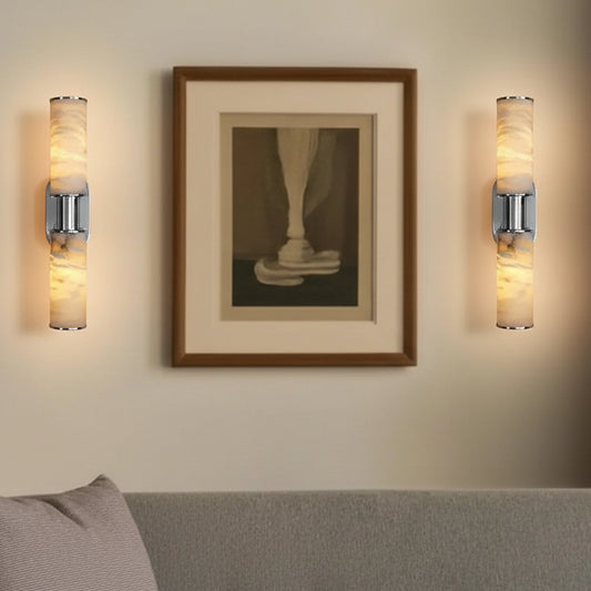 Aria Alabaster Cylindrical Wall Light | Celestre