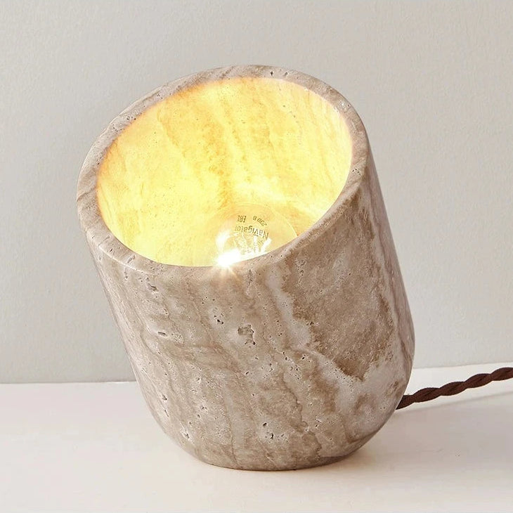 Sova Travertine Halo Table Lamp | Celestre