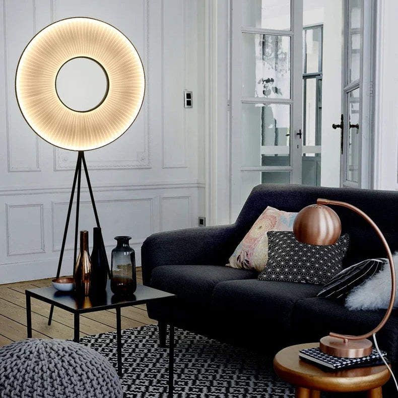 Fori Tripod Donut Pleated Floor Lamp | Celestre