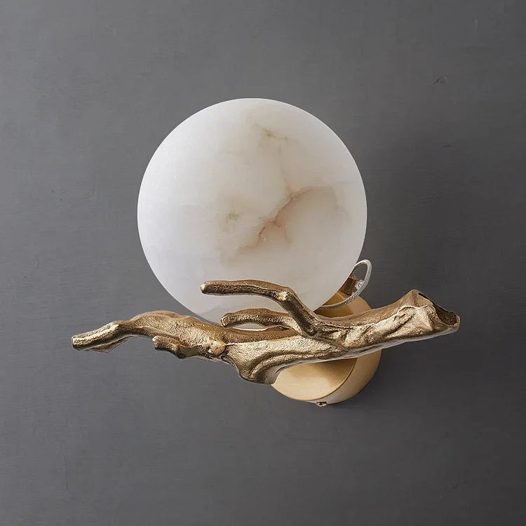 Rila Outdoor Marble Moon Wall Light | Celestre