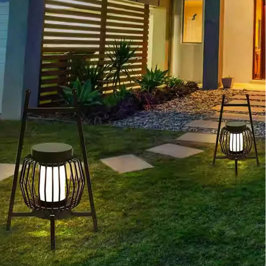 Narra Tripod Solar Outdoor Floor Lantern | Celestre