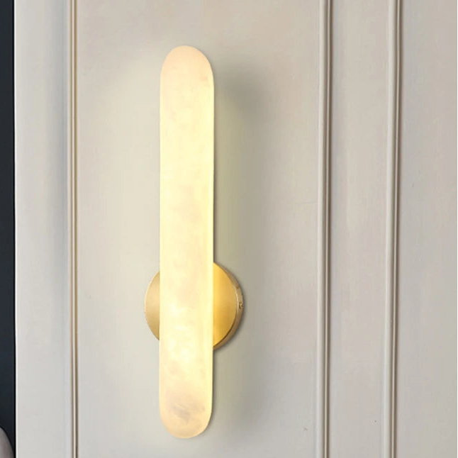 Zina Alabaster Long Cylindrical Wall Light | Celestre