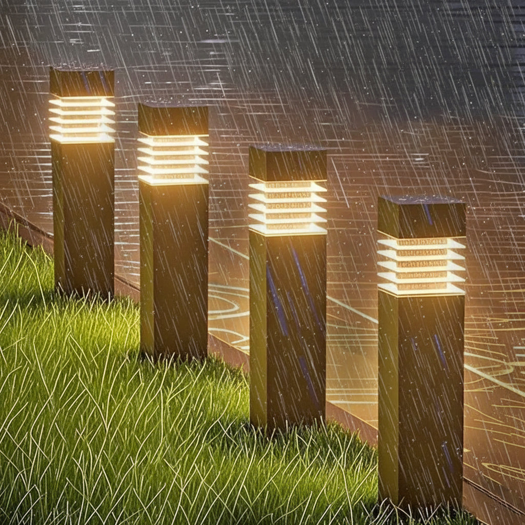 Lile Solar Louvered Bollard Light | Celestre