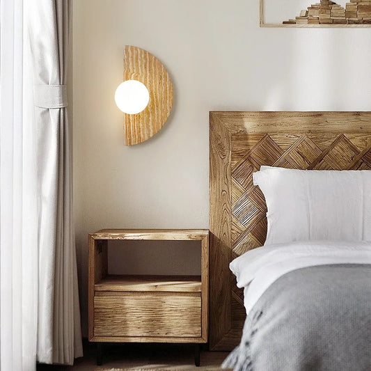 Briw Travertine Half Moon Wall Light | Celestre