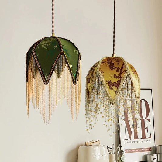 Deri Tassel Dome Pendant Light | Celestre