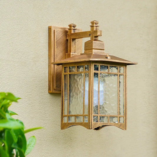 Xyli Lantern Cage Outdoor Wall Light Bronze | Celestre