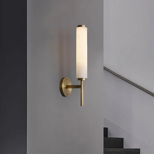 Arlo Alabaster Cylindrical Wall Sconce | Celestre