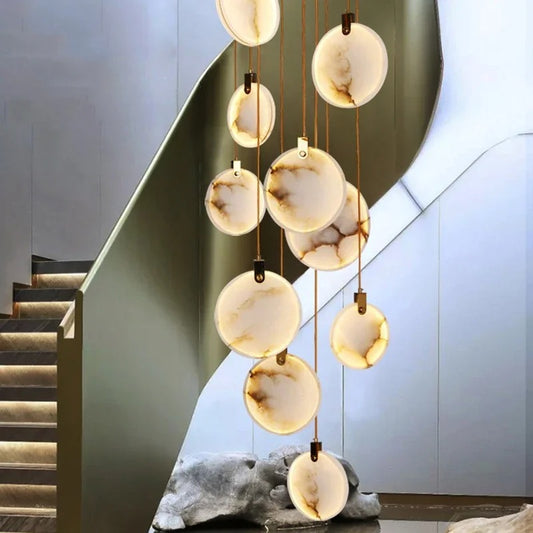 Lenzi Spanish Alabaster Disc Chandelier | Celestre