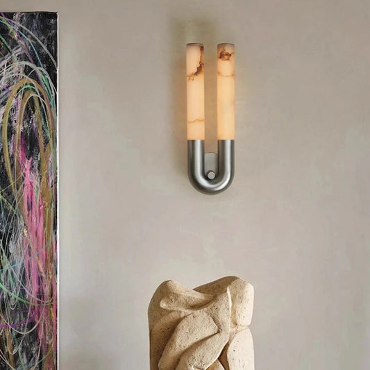 Ossa U-Shaped Marble Wall Light Nickel | Celestre