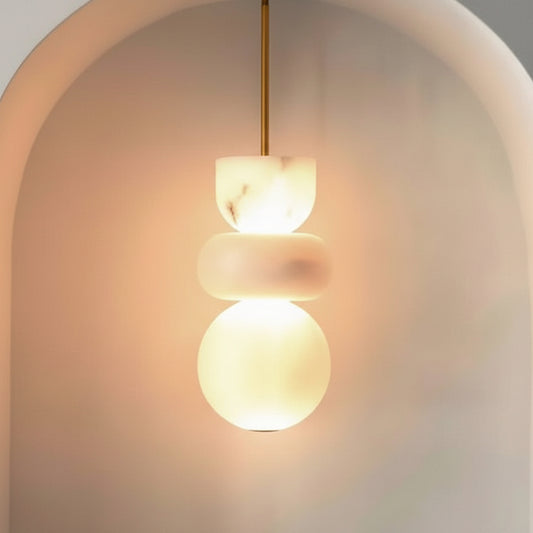 Veri Alabaster Stacked Pendant Light D 10 cm x H 20 cm | Celestre