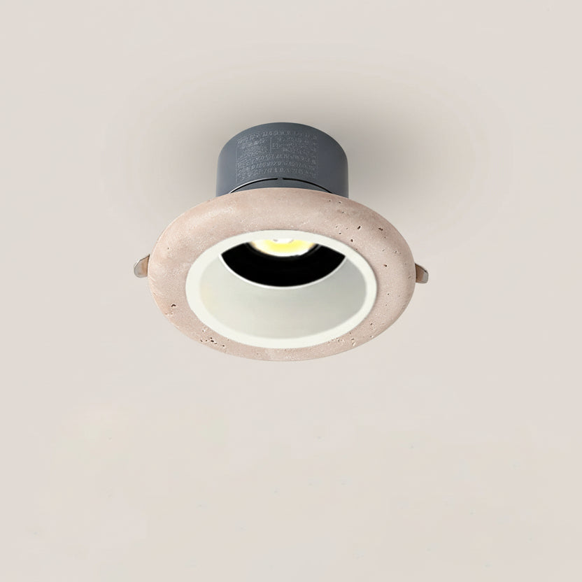 Niri Round Travertine Spotlight Ceiling Light White | Celestre