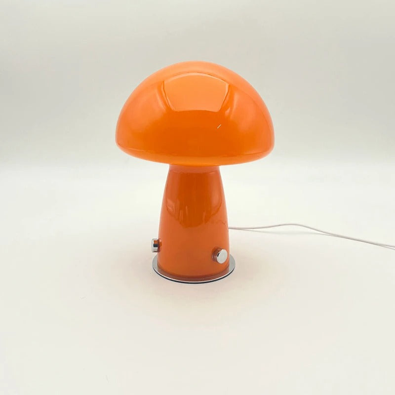 Mina Glass Mushroom Table Lamp Orange | Celestre