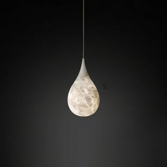 Fyna Alabaster Teardrop Pendant Light D 10 cm xH 20 cm | Celestre