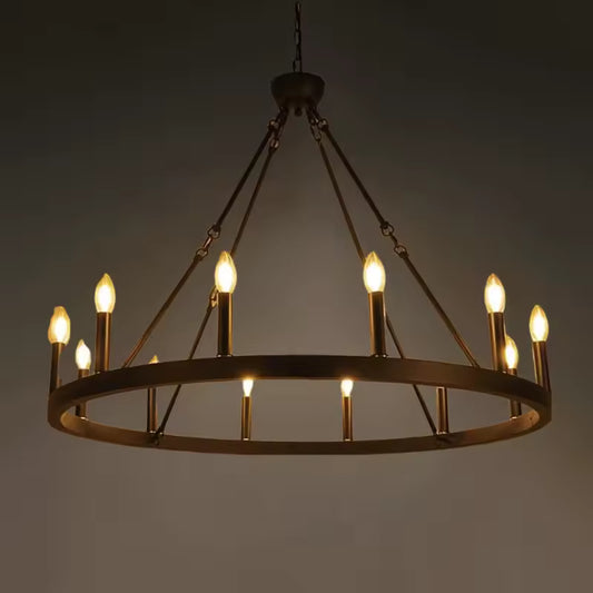 Vensa American Retro Metallic Chandelier Dia 80cm-12 Lights | Celestre