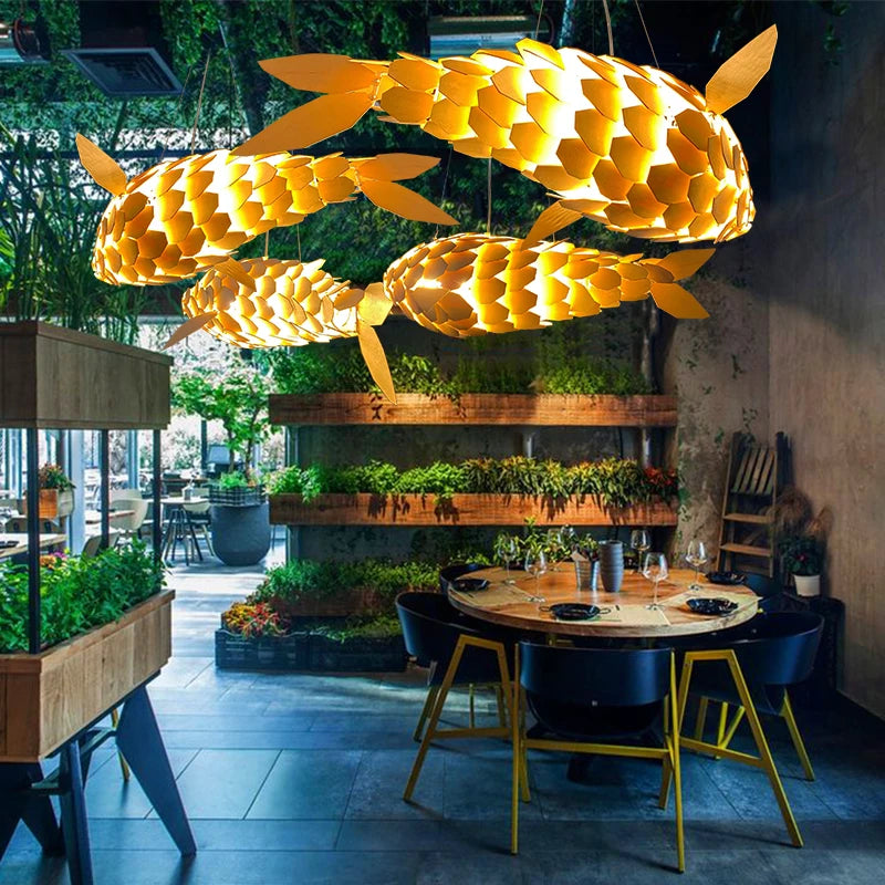 Airi Wooden Fish Pendant Light | Celestre