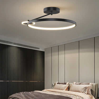 Velta Double Ring Ceiling Light Black | Celestre