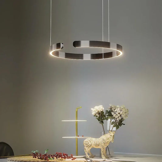 Rave Ring LED Pendant Light Black Remote Control Dimmable | Celestre