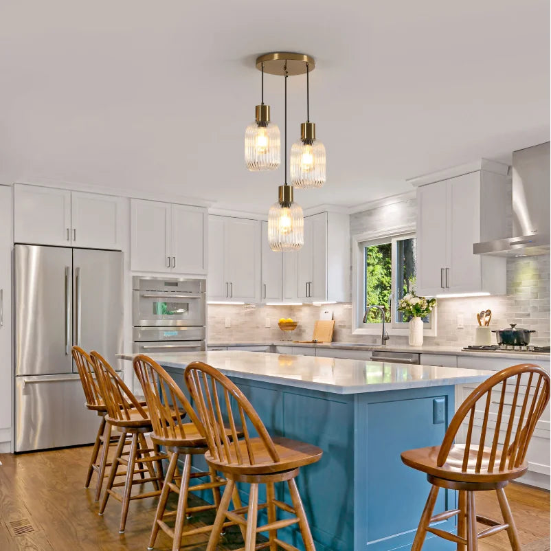 Kima Fluted Cluster Cylindrical Pendant Light | Celestre
