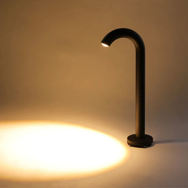 Aqen Curved Neck Bollard Light | Celestre