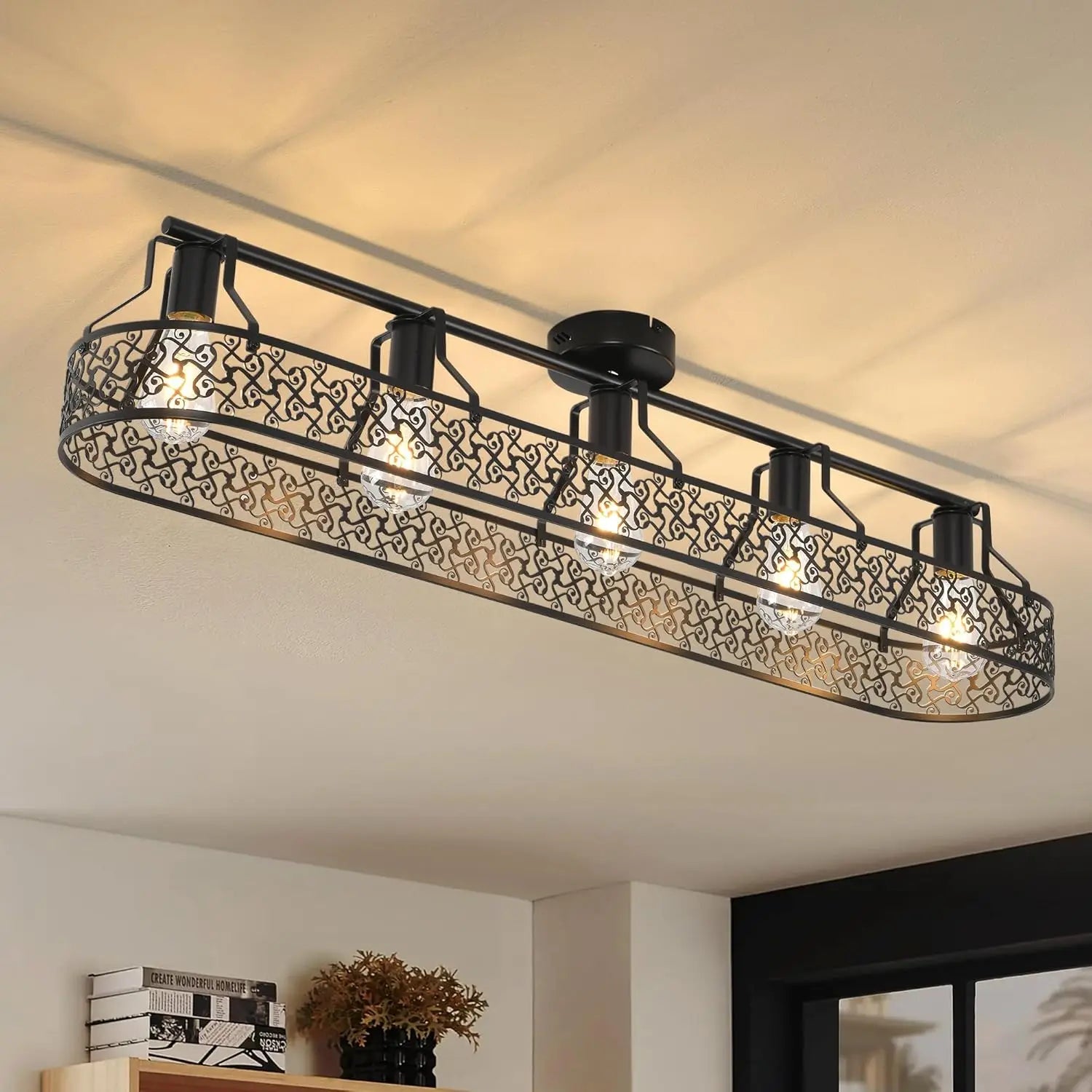 Wexi Linear Cage Ceiling Light Default | Celestre