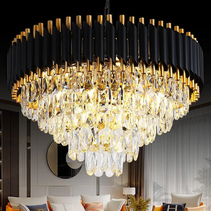 Lori Tiered Round Crystal Chandelier | Celestre