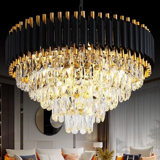 Lori Tiered Round Crystal Chandelier | Celestre