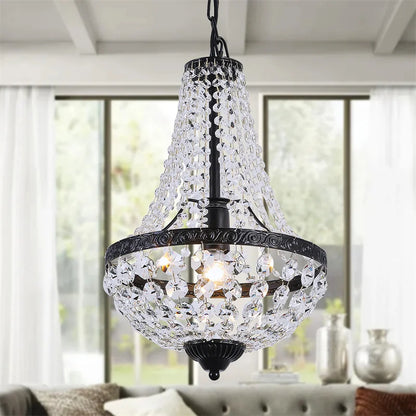 Duno Crystal Basket Chandelier Black | Celestre