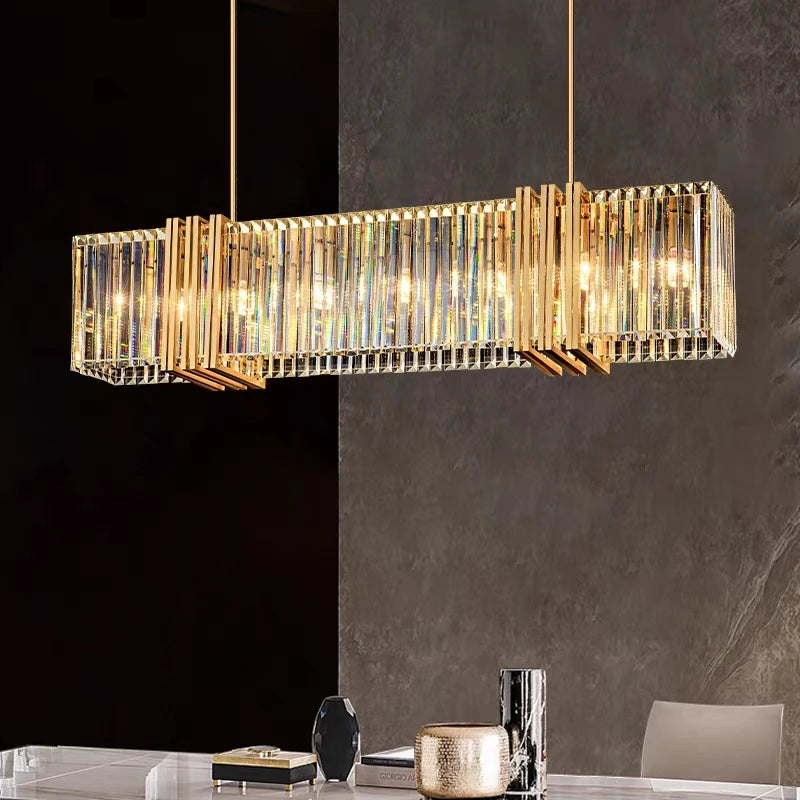 Bira Linear Fringe Crystal Chandelier L 120 cm 7 Lights | Celestre